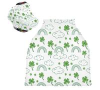 Sevdomey Green Clovers Nursing Car Seat Cover for Babies Newborns, Multi-Purpose Soft Breathable Breastfeeding Cover Nursing Scarf