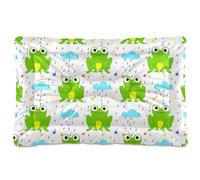 Sevdomey Green Frogs Pet Pads Dog Bed Cat Bed Kennel Bed Crate Mattress, Washable Soft Comfortable Pet Bed Pad with Non-Slip Bottom for Small Medium Large Dogs Cats, 45x60 cm
