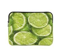 Sevdomey Green Lime Slices Laptop Sleeve 15.6 Inch, Slim Protective Computer Case with Soft Padding, Top Zipper Bag for Women & Men, Fits Most 15 Inch Laptops