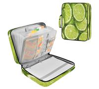 Sevdomey Green Lime Slices Waterproof Expanding File Folder, Accordion Document Organizer with Zipper & Sticky Labels, Large Capacity A4/Letter Size for Office Home