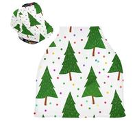 Sevdomey Green Pine Trees Nursing Car Seat Cover for Babies Newborns, Multi-Purpose Soft Breathable Breastfeeding Cover Nursing Scarf