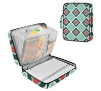Sevdomey Grid of Diamonds Waterproof Expanding File Folder, Accordion Document Organizer with Zipper & Sticky Labels, Large Capacity A4/Letter Size for Office Home