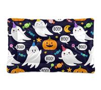 Sevdomey Halloween Ghosts Pet Pads Dog Bed Cat Bed Kennel Bed Crate Mattress, Washable Soft Comfortable Pet Bed Pad with Non-Slip Bottom for Small Medium Large Dogs Cats, 45x60 cm