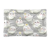 Sevdomey Halloween Ghosts Pet Pads Dog Bed Cat Bed Kennel Bed Crate Mattress, Washable Soft Comfortable Pet Bed Pad with Non-Slip Bottom for Small Medium Large Dogs Cats, 45x60 cm