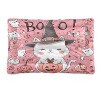 Sevdomey Halloween Kawaii Cat Dog Bed Cat Bed Kennel Bed Crate Mattress, Washable Soft Comfortable Pet Bed Pad with Non-Slip Bottom for Small Medium Large Dogs Cats, 60x90 cm
