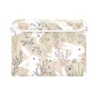 Sevdomey Hares Rabbits Storage Bins with Lids and Carrying Handle,Foldable Storage Boxes Organizer Containers Baskets Cube for Home Bedroom Closet Office Nursery