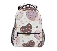 Sevdomey Heart Doughnuts Laptop Backpack, Waterproof 15L Stylish Lightweight Daypack with Multiple Pockets for Work, School & Travel