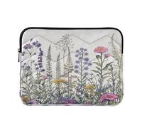Sevdomey Herbal Wildflowers Laptop Sleeve 15.6 Inch, Slim Protective Computer Case with Soft Padding, Top Zipper Bag for Women & Men, Fits Most 15 Inch Laptops
