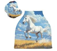 Sevdomey Horse Galloping Nursing Car Seat Cover for Babies Newborns, Multi-Purpose Soft Breathable Breastfeeding Cover - Car Seat Covers - Nursing Scarf