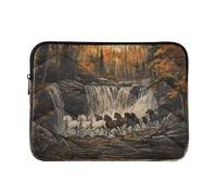 Sevdomey Horses Running Laptop Sleeve 15.6 Inch, Slim Protective Computer Case with Soft Padding, Top Zipper Bag for Women & Men, Fits Most 15 Inch Laptops