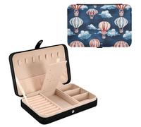 Sevdomey Hot Air Balloons Jewelry Box PU Leather for Women Girls, Velvet Lined Travel Portable Jewelry Storage Case for Rings, Earrings, Necklaces, Bracelets