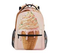 Sevdomey Ice Cream Cone Laptop Backpack, Waterproof 15L Stylish Lightweight Daypack with Multiple Pockets for Work, School & Travel