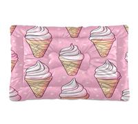 Sevdomey Ice Cream Cone Pet Pads Dog Bed Cat Bed Kennel Bed Crate Mattress, Washable Soft Comfortable Pet Bed Pad with Non-Slip Bottom for Small Medium Large Dogs Cats, 45x60 cm