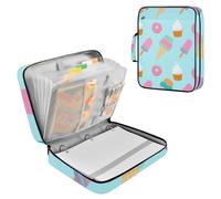 Sevdomey Ice Cream Cones Waterproof Expanding File Folder, Accordion Document Organizer with Zipper & Sticky Labels, Large Capacity A4/Letter Size for Office Home