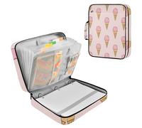 Sevdomey Ice Cream Cones Waterproof Expanding File Folder, Accordion Document Organizer with Zipper & Sticky Labels, Large Capacity A4/Letter Size for Office Home