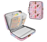 Sevdomey Ice Cream Waterproof Expanding File Folder, Accordion Document Organizer with Zipper & Sticky Labels, Large Capacity A4/Letter Size for Office Home