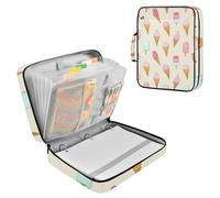 Sevdomey Ice Cream Waterproof Expanding File Folder, Accordion Document Organizer with Zipper & Sticky Labels, Large Capacity A4/Letter Size for Office Home