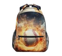 Sevdomey Ice Fire Baseball Laptop Backpack, Waterproof 15L Stylish Lightweight Daypack with Multiple Pockets for Work, School & Travel