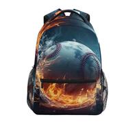 Sevdomey Ice Fire Baseball Laptop Backpack, Waterproof 15L Stylish Lightweight Daypack with Multiple Pockets for Work, School & Travel