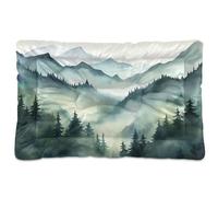 Sevdomey Ink Mountain Landscape Pet Pads Dog Bed Cat Bed Kennel Bed Crate Mattress, Washable Soft Comfortable Pet Bed Pad with Non-Slip Bottom for Small Medium Large Dogs Cats, 45x60 cm