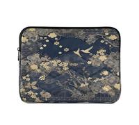 Sevdomey Japanese Style Flowers Laptop Sleeve 15.6 Inch, Slim Protective Computer Case with Soft Padding, Top Zipper Bag for Women & Men, Fits Most 15 Inch Laptops