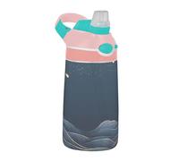 Sevdomey Japanese Wave Kids Water Bottle with Straw for Girls Boys, Stainless Steel Insulated Leakproof Water 480ml for School Nursery Travel Sports