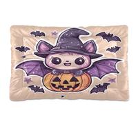 Sevdomey Kawaii Bat Dog Bed Cat Bed Kennel Bed Crate Mattress, Washable Soft Comfortable Pet Bed Pad with Non-Slip Bottom for Small Medium Large Dogs Cats, 45x60 cm