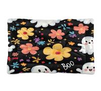 Sevdomey Kawaii Ghosts Dog Bed Cat Bed Kennel Bed Crate Mattress, Washable Soft Comfortable Pet Bed Pad with Non-Slip Bottom for Small Medium Large Dogs Cats, 60x90 cm