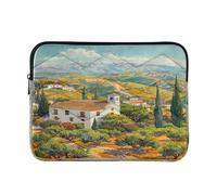 Sevdomey Landscape with Olive Groves Laptop Sleeve 15.6 Inch, Slim Protective Computer Case with Soft Padding, Top Zipper Bag for Women & Men, Fits Most 15 Inch Laptops