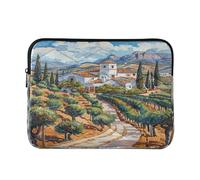 Sevdomey Landscape with Olive Groves Laptop Sleeve 15.6 Inch, Slim Protective Computer Case with Soft Padding, Top Zipper Bag for Women & Men, Fits Most 15 Inch Laptops