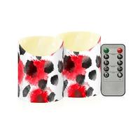 Sevdomey Leopard Print Flameless Candles with Remote Control, Realistic Flame Candles, 24H Timer Battery Operated LED Battery Candles for Home Decor