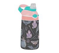 Sevdomey Magical and Witchcraft Kids Water Bottle with Straw for Girls Boys, Stainless Steel Insulated Leakproof Water 480ml for School Nursery Travel Sports