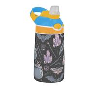 Sevdomey Magical and Witchcraft Kids Water Bottle with Straw for Girls Boys, Stainless Steel Insulated Leakproof Water 480ml for School Nursery Travel Sports