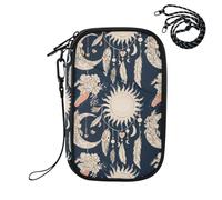 Sevdomey Moons Lightweight Water-Resistant Multi-Pocket Passport Holder Organizer