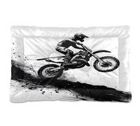 Sevdomey Motorcycle Rider in The Air Pet Pads Dog Bed Cat Bed Kennel Bed Crate Mattress, Washable Soft Comfortable Pet Bed Pad with Non-Slip Bottom for Small Medium Large Dogs Cats, 60x90 cm