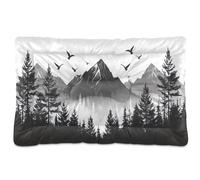 Sevdomey Mountains with Trees Pet Pads Dog Bed Cat Bed Kennel Bed Crate Mattress, Washable Soft Comfortable Pet Bed Pad with Non-Slip Bottom for Small Medium Large Dogs Cats, 60x90 cm