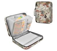 Sevdomey Mushroom Plant Waterproof Expanding File Folder, Accordion Document Organizer with Zipper & Sticky Labels, Large Capacity A4/Letter Size for Office Home