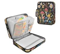 Sevdomey Mushroom Waterproof Expanding File Folder, Accordion Document Organizer with Zipper & Sticky Labels, Large Capacity A4/Letter Size for Office Home