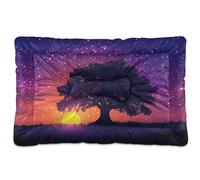Sevdomey Oak Tree at Sunset Dog Bed Cat Bed Kennel Bed Crate Mattress, Washable Soft Comfortable Pet Bed Pad with Non-Slip Bottom for Small Medium Large Dogs Cats, 45x60 cm