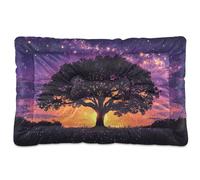 Sevdomey Oak Tree at Sunset Dog Bed Cat Bed Kennel Bed Crate Mattress, Washable Soft Comfortable Pet Bed Pad with Non-Slip Bottom for Small Medium Large Dogs Cats, 45x60 cm