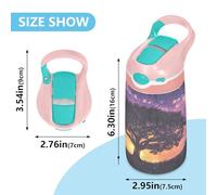 Sevdomey Oak Tree at Sunset Kids Water Bottle with Straw for Girls Boys, Stainless Steel Insulated Leakproof Water 480ml for School Nursery Travel Sports