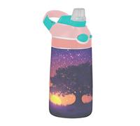 Sevdomey Oak Tree at Sunset Kids Water Bottle with Straw for Girls Boys, Stainless Steel Insulated Leakproof Water 480ml for School Nursery Travel Sports