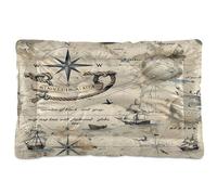 Sevdomey Old Fashioned Globe Pet Pads Dog Bed Cat Bed Kennel Bed Crate Mattress, Washable Soft Comfortable Pet Bed Pad with Non-Slip Bottom for Small Medium Large Dogs Cats, 45x60 cm