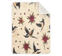 Sevdomey Old School Tattoo Baby Blanket Newborn Gifts for Girls and Boys, Soft Cotton Newborn Baby Receiving Blanket for Unisex Toddlers,76x101 cm