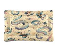 Sevdomey Old School Tattoo Pet Pads Dog Bed Cat Bed Kennel Bed Crate Mattress, Washable Soft Comfortable Pet Bed Pad with Non-Slip Bottom for Small Medium Large Dogs Cats, 60x90 cm