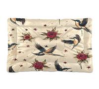 Sevdomey Old School Tattoo Pet Pads Dog Bed Cat Bed Kennel Bed Crate Mattress, Washable Soft Comfortable Pet Bed Pad with Non-Slip Bottom for Small Medium Large Dogs Cats, 45x60 cm