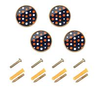 Sevdomey Orange Polka Dots Decorative Cabinet Knobs Round Zinc Solid, Cabinet Hardware Handles Knobs for Bathroom Cabinet Dresser Cupboard & Wardrobe, 1-1/4 Inch
