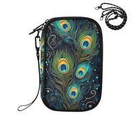 Sevdomey Peacock Feathers Lightweight Water-Resistant Multi-Pocket Passport Holder Organizer