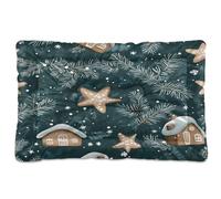 Sevdomey Pine Branches and Snow Pet Pads Dog Bed Cat Bed Kennel Bed Crate Mattress, Washable Soft Comfortable Pet Bed Pad with Non-Slip Bottom for Small Medium Large Dogs Cats, 45x60 cm