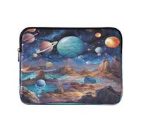 Sevdomey Planets and Stars Laptop Sleeve 13.4 Inch, Slim Protective Computer Case with Soft Padding, Top Zipper Bag for Women & Men, Fits Most 13.3 Inch Laptops